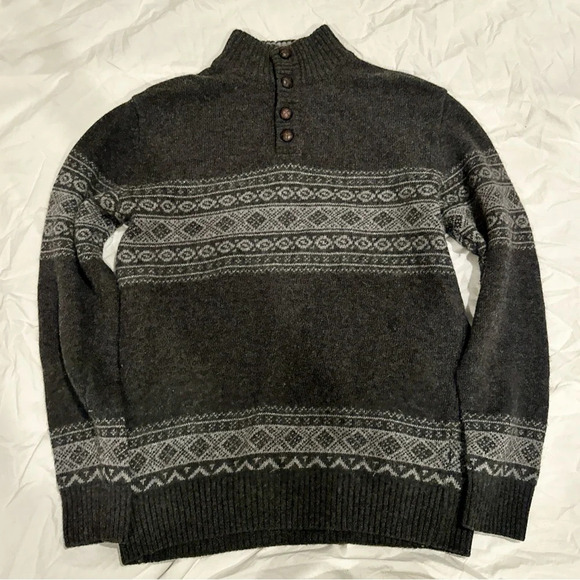 Daniele Blasi Men’s Wool Blend Gray Fair Isle Sweater Sz Medium Made in Italy - Picture 5 of 7